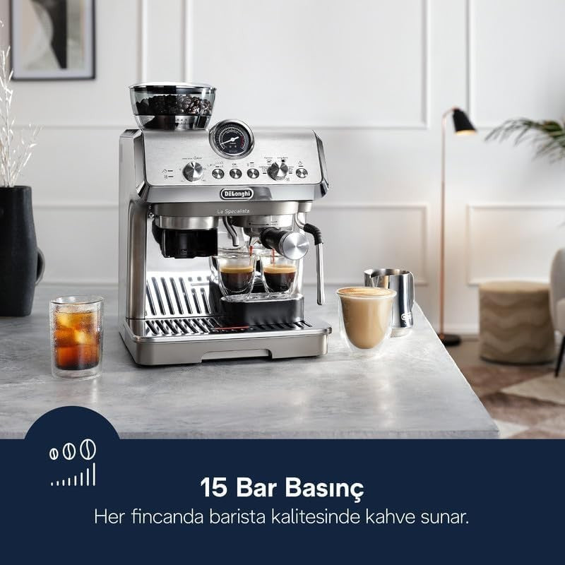 Premium 1.5L Espresso Machine | Barista Kit | Milk Frother | 1450W Bean-to-Cup