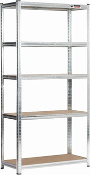 5-Tier Heavy-Duty Industrial Floor Shelf 180x90x40cm MDF + Galvanised Steel
