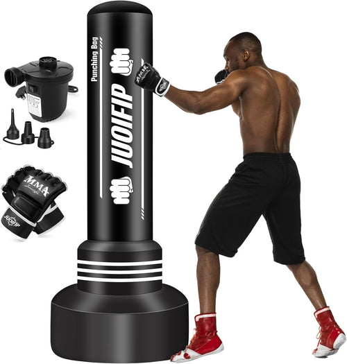 Inflatable Standing Boxing Bag 180cm Adult Kickboxing MMA Starter Kit