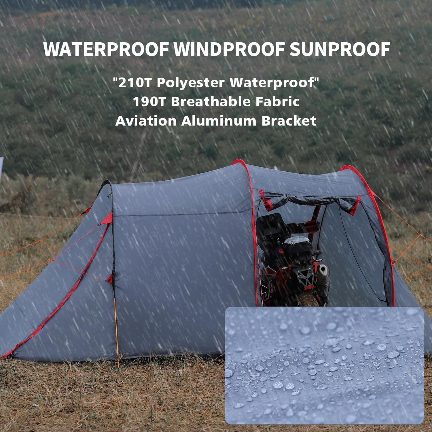 2 Person Camping Tent Waterproof Tunnel Porch Lightweight