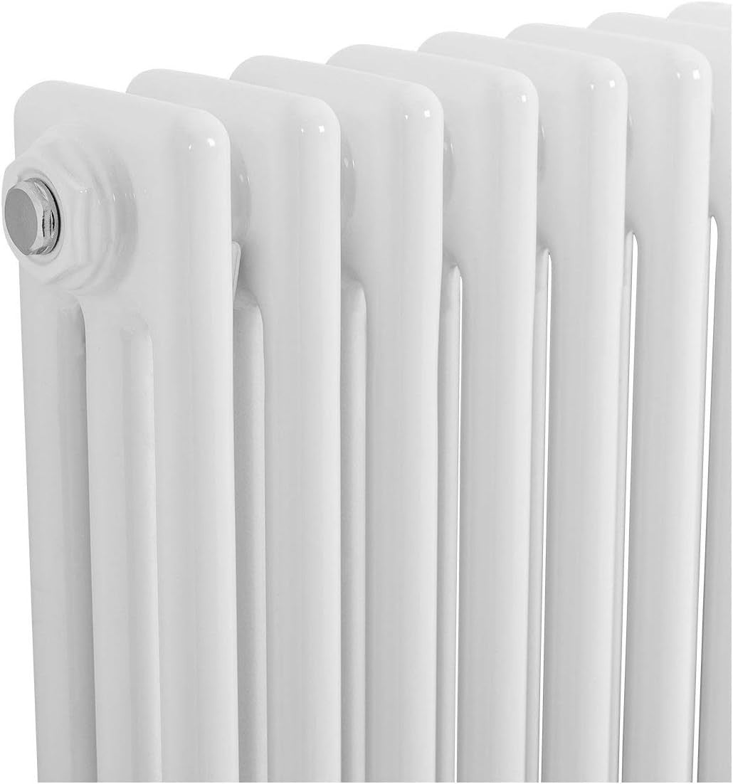 White Triple Column Horizontal Radiator 600x1460mm High Heat Output