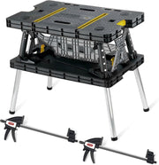 Portable Folding Work Table Heavy Duty 1000lb Workbench w/ Clamps Garage DIY
