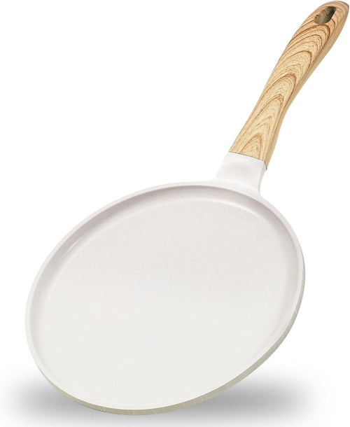 Non-Stick 24cm Pancake Pan | Granite Crepe Skillet Induction Safe Beige