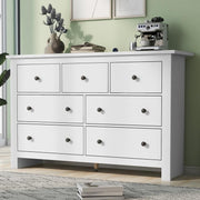 White Chest of Drawers 7 Drawer Storage Cabinet Sideboard for Living Room