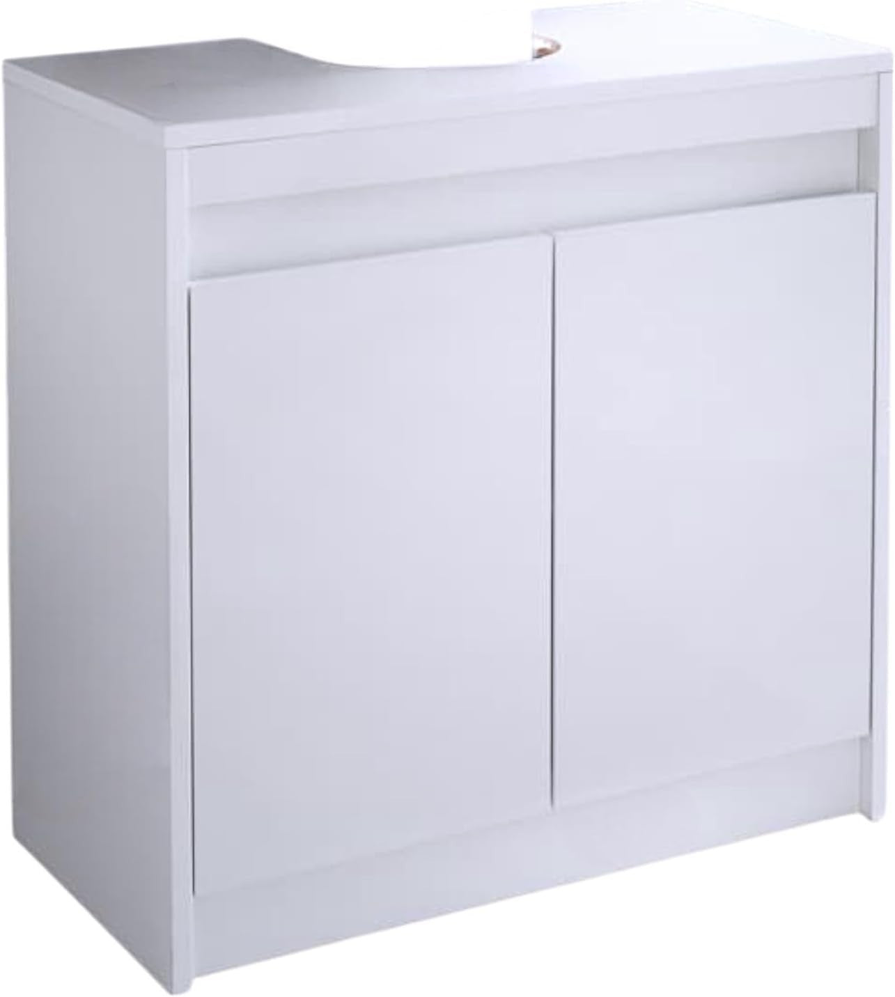 Modern White Under Sink Cabinet Bathroom Storage Unit – 2 Door High Gloss