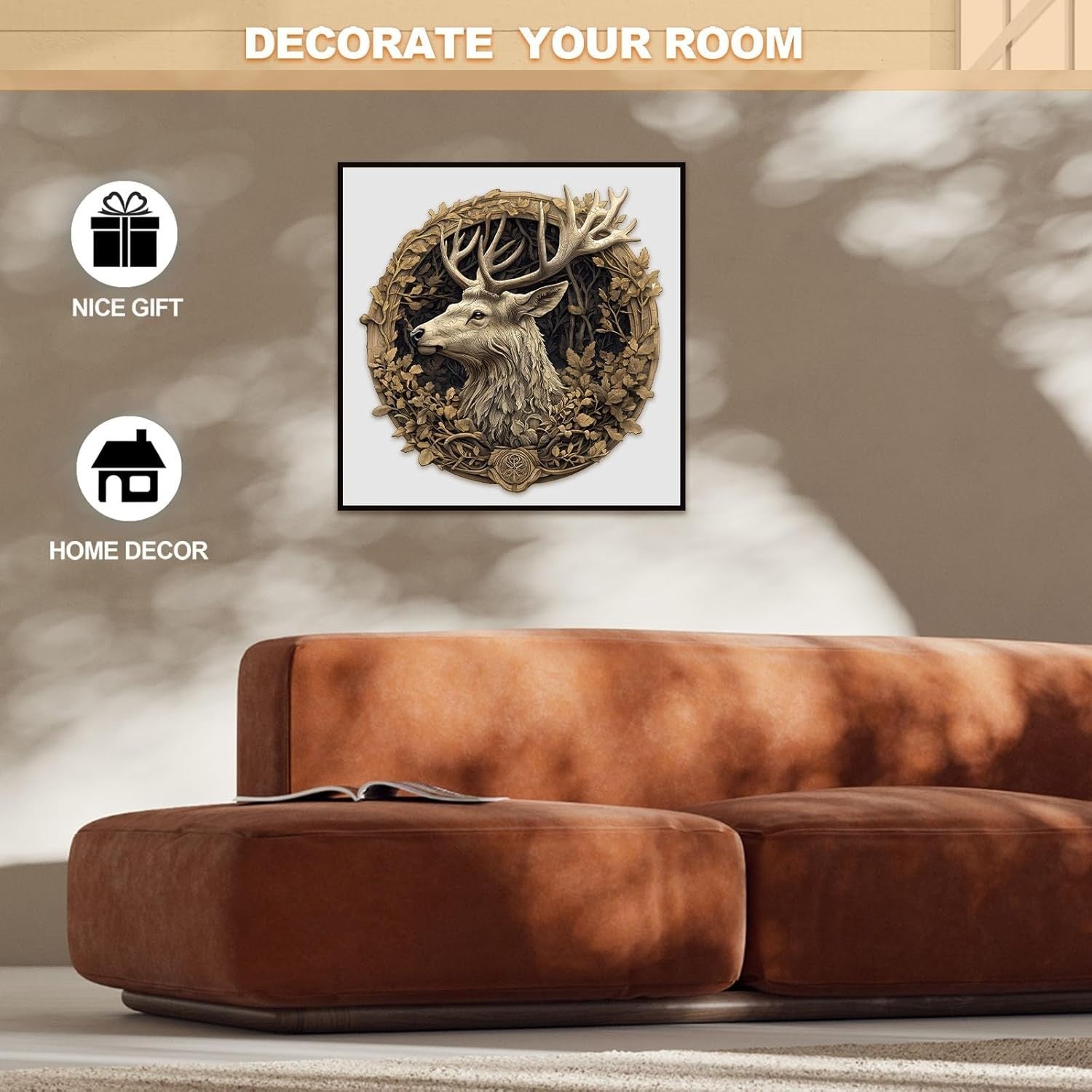 3D Deer Wooden Puzzle 295 Piece Animal Jigsaw with Gift Box Decor