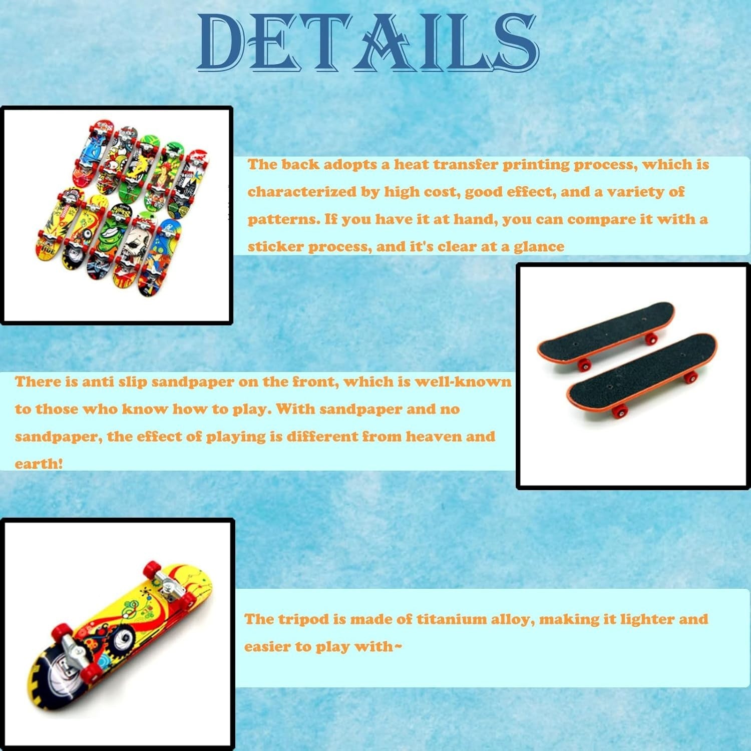 20PCS Mini Finger Skateboards Set, Pocket Fingerboards Toys for Kids Gifts