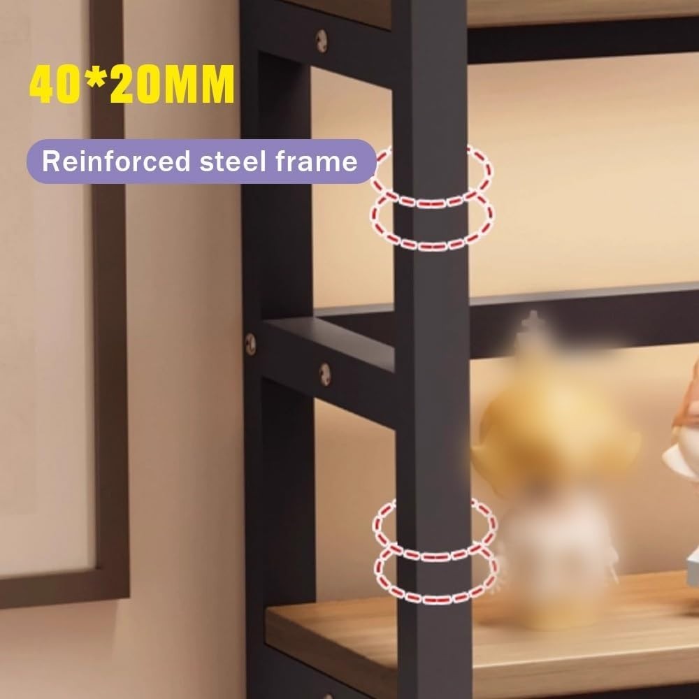 100cm Black Desktop Bookshelf 2-Tier Desk Hutch Pegboard Storage Display Shelf