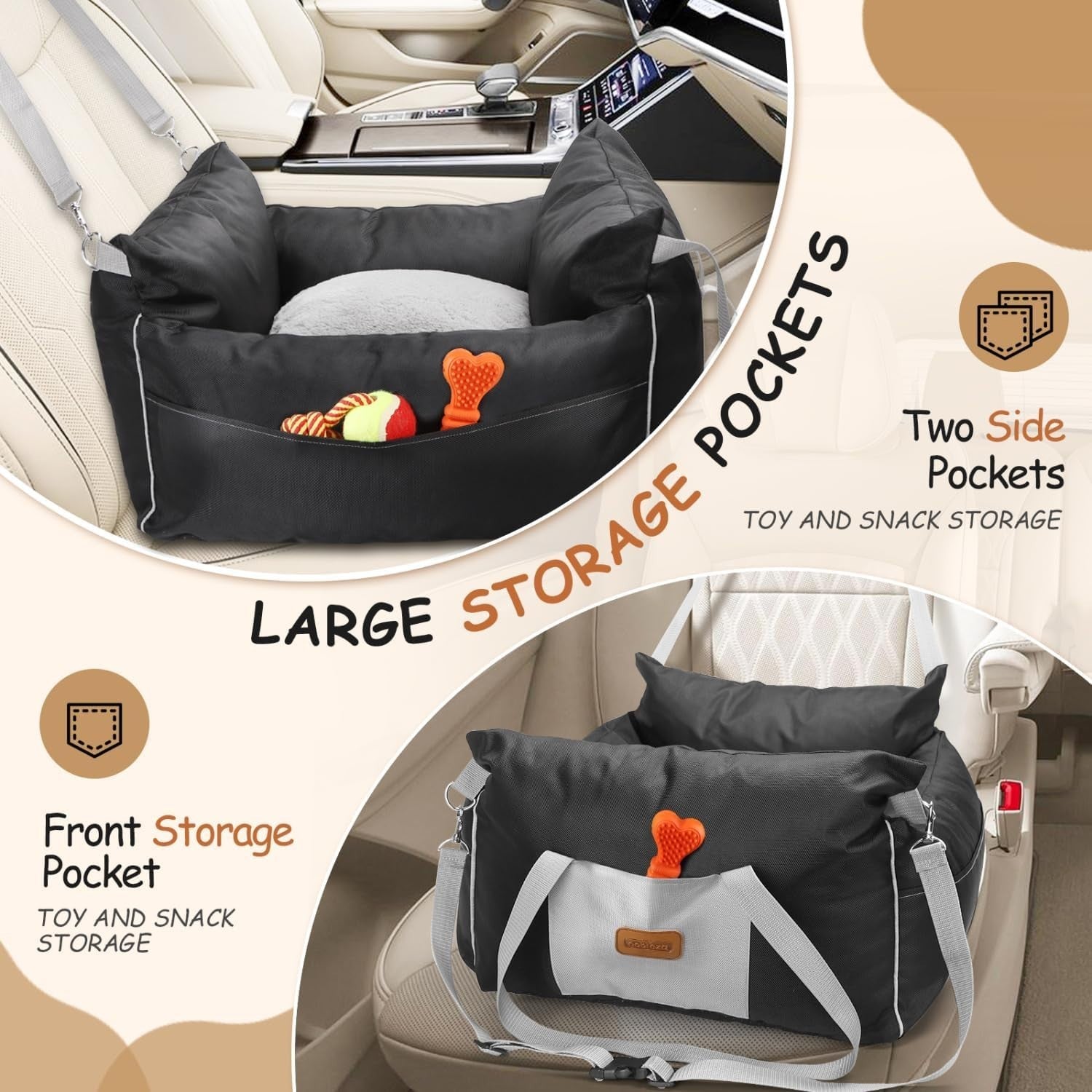 Waterproof Dog Booster Car Seat Washable Travel Bed Safety Leash