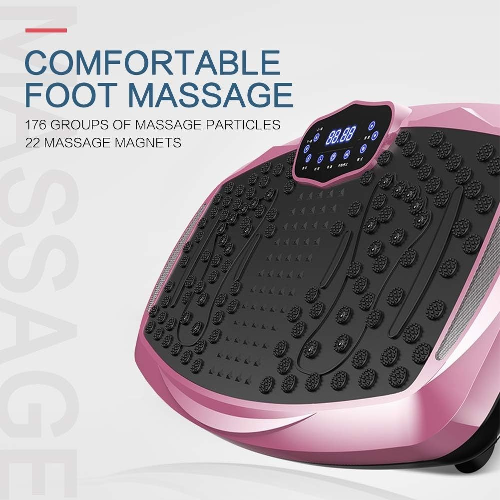 Pink XXL Vibration Plate Exercise Machine 99 Levels Bluetooth 440lb