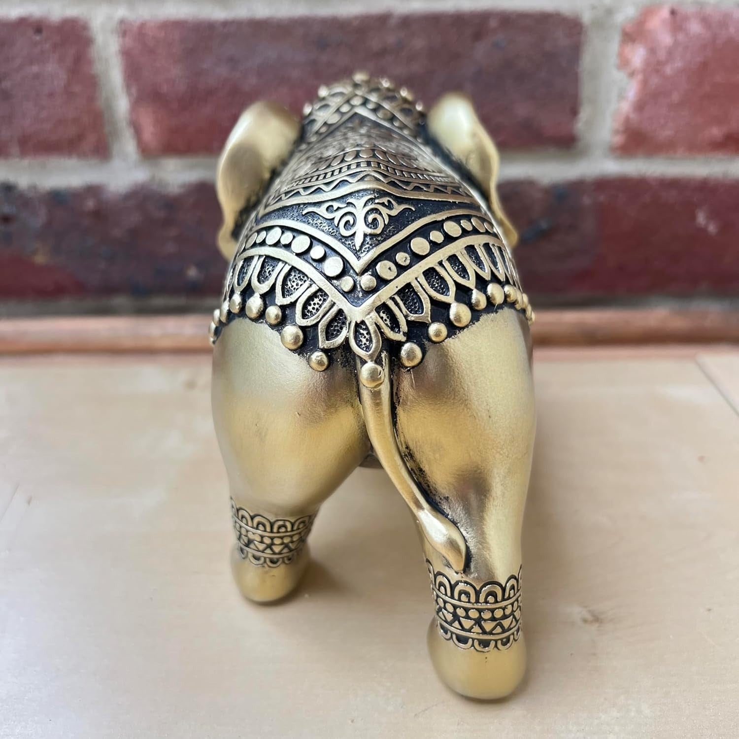 Golden Elephant Ornament Home Decor – Elegant Gold Figurine Resin Statue Gift