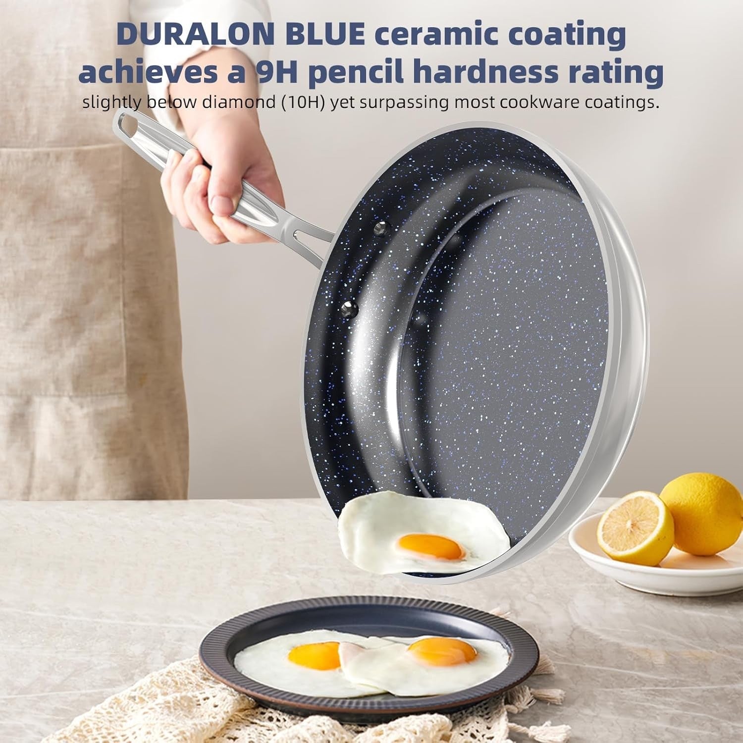 12pcs Induction Non Stick Ceramic Cookware Set – Grey Pots & Pans with Lids