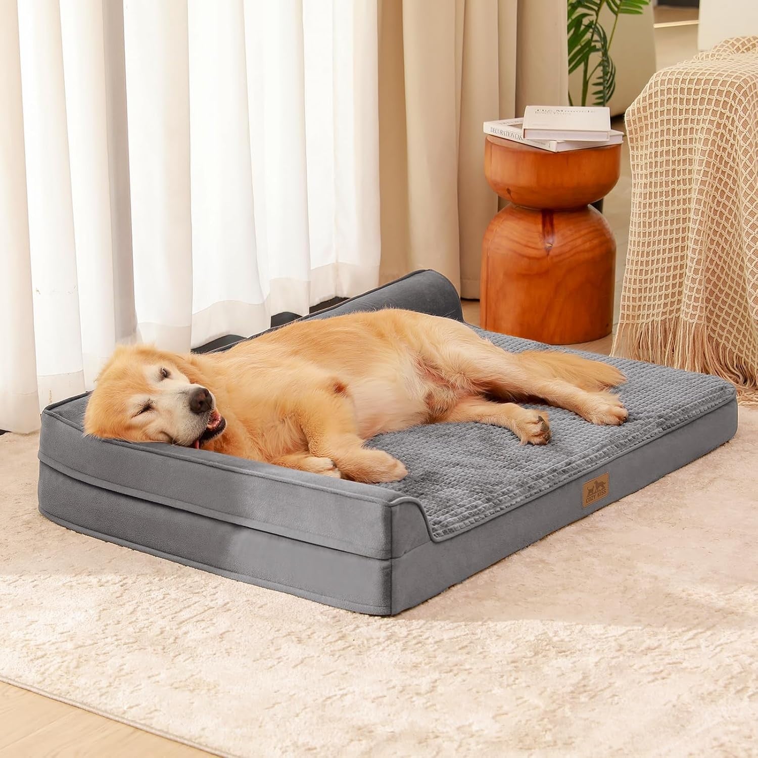 XL Orthopedic Dog Sofa Bed 122x81cm Washable L Shape