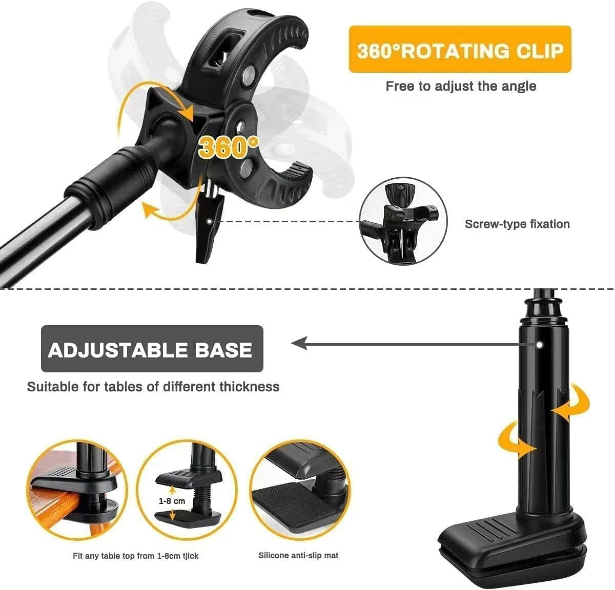 Pet Grooming Hair Dryer Holder Hands Free 360° Adjustable Clamp Stand