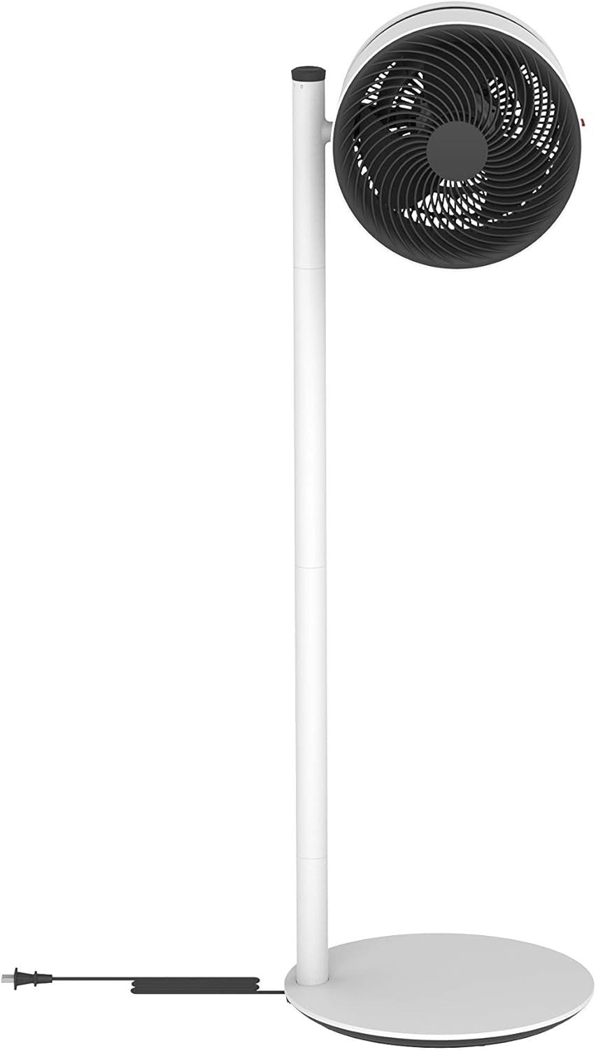 Modern 4-Speed Adjustable Pedestal Air Circulator Fan Quiet Cooling White 121cm