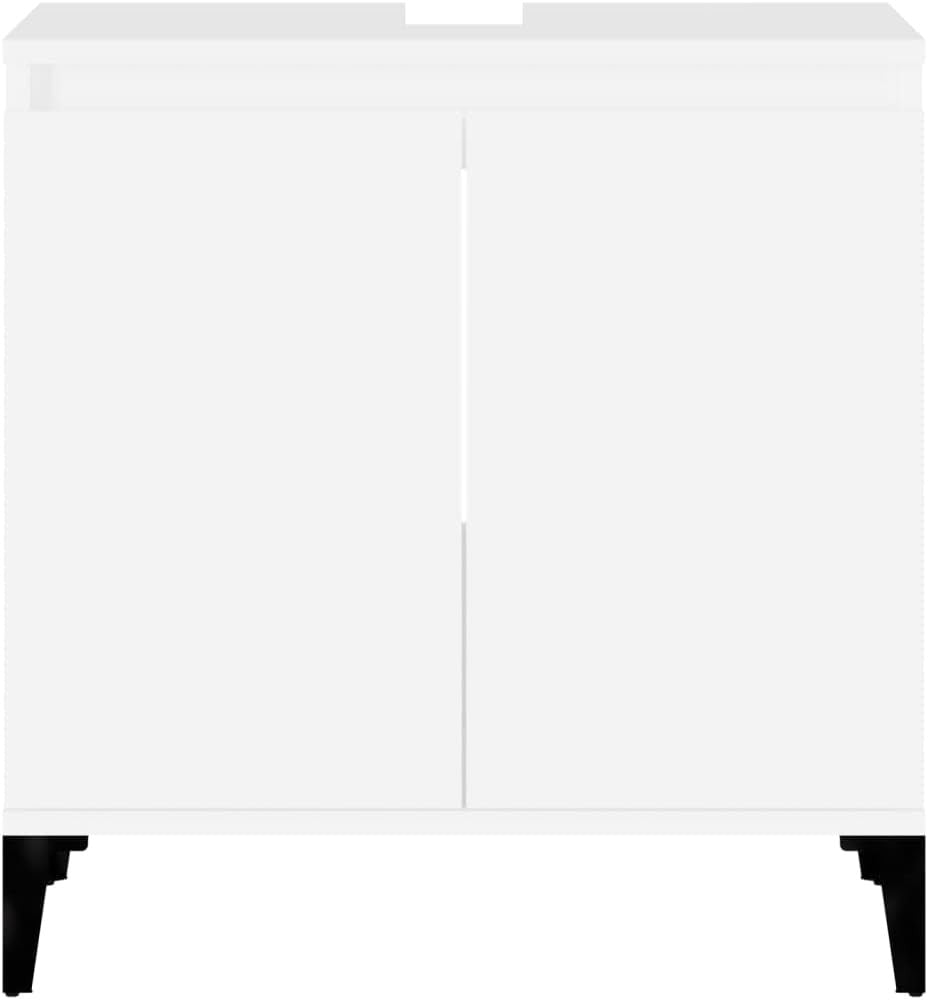 White Bathroom Sink Cabinet | Compact Under Sink Storage 58x33x60cm