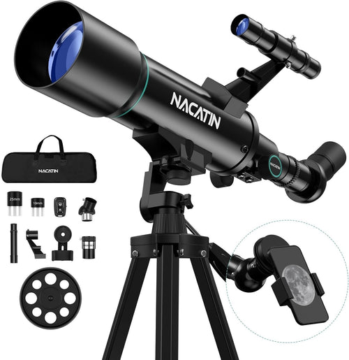 70mm Kids Telescope Refractor with Tripod & Phone Adapter Beginner Astronomy