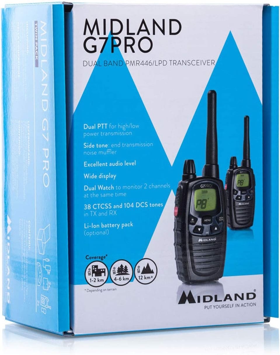 Twin Pack Walkie Talkies 10km Long Range PMR446 85 Channel Rechargeable