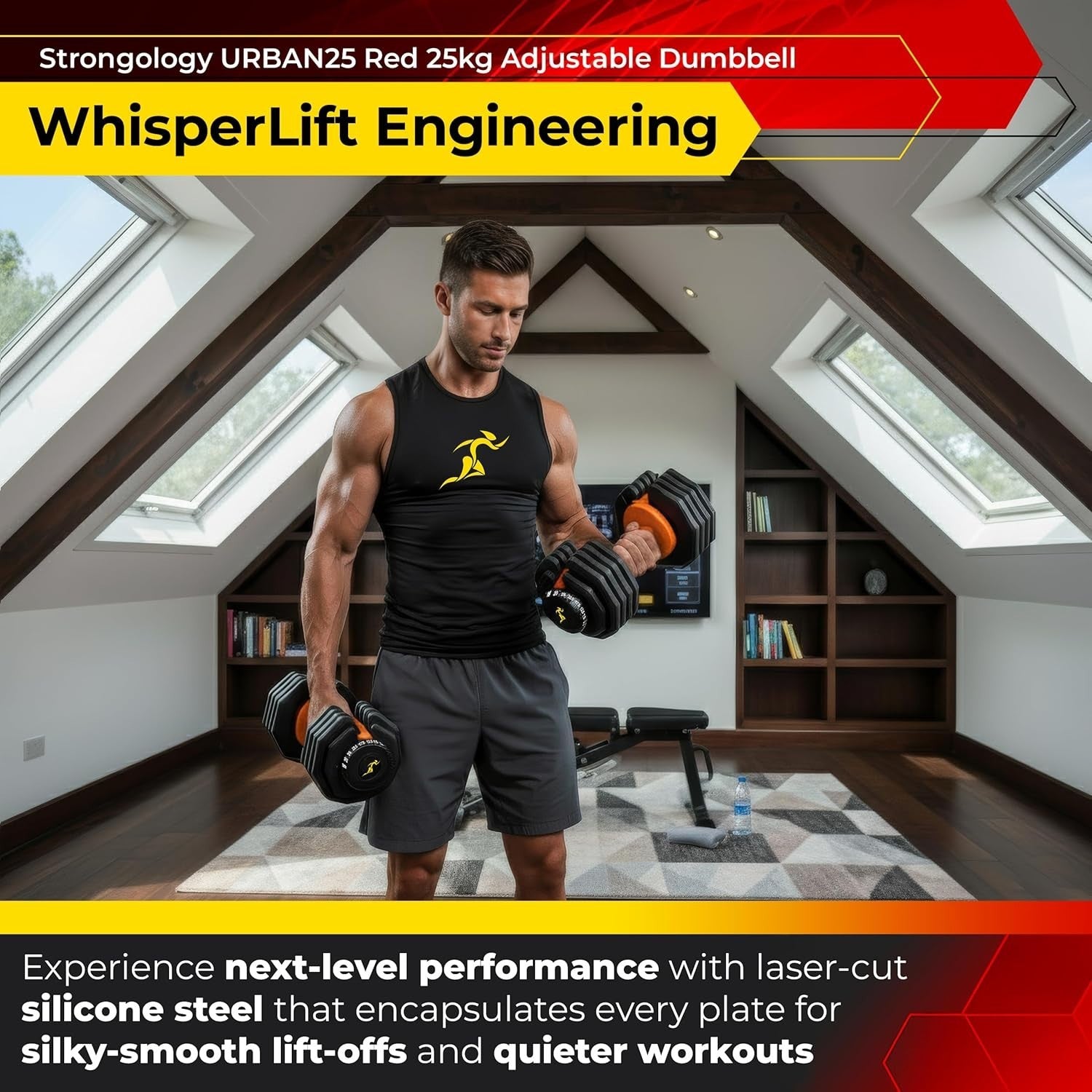 2.5–25KG Adjustable Smart Dumbbells Pair Dial System Home Gym