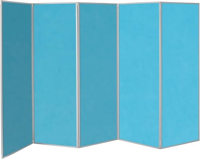 Cyan 5 Panel Folding Room Divider 180×300cm – Portable Privacy Partition