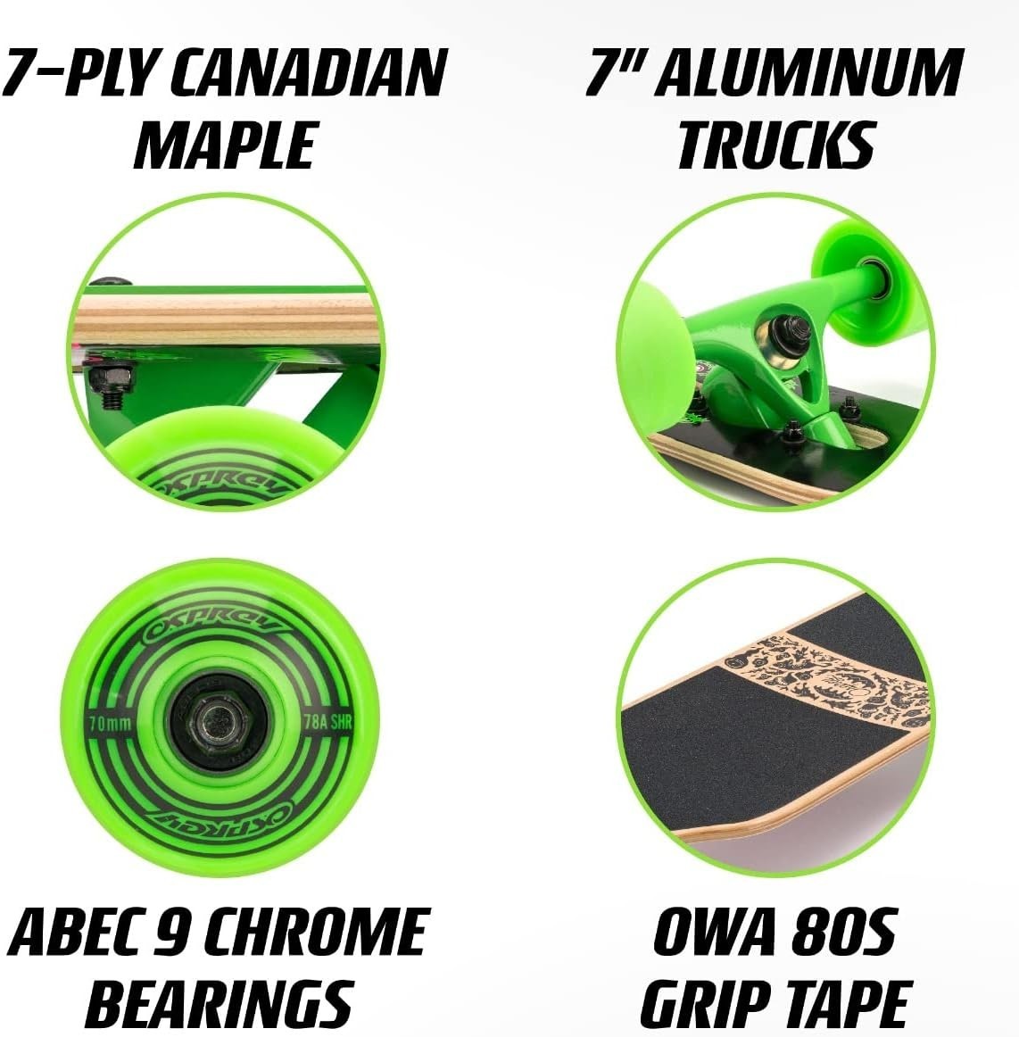 39" Twin Tip Longboard Drop-Through Maple Deck Complete Skateboard