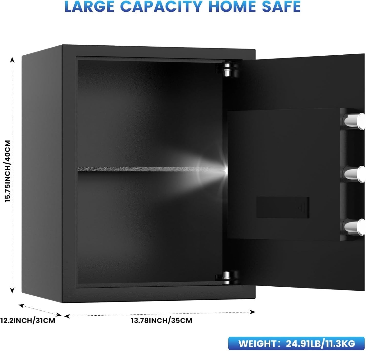 43L Fireproof Safe Box Digital Keypad Security Safe with Document Bag