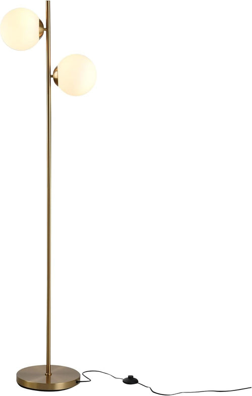 2 Light Gold Floor Lamp Modern Globe Standing Lamp Living Room Bedroom