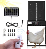 Solar Automatic Chicken Coop Door Timer Remote LCD Waterproof