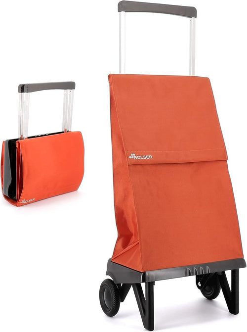 Foldable Shopping Trolley 2 Wheel Aluminium Easy Push Cart
