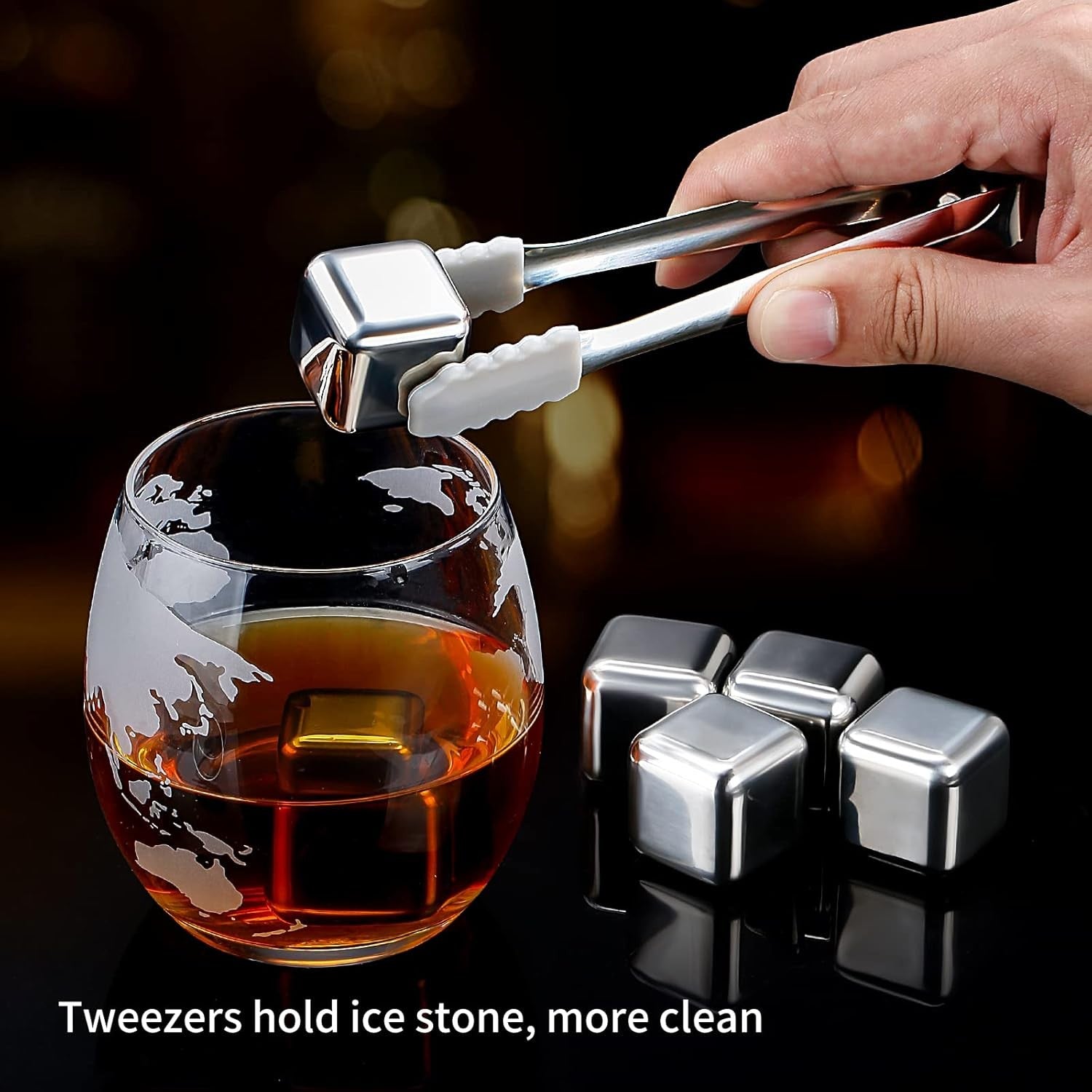 Globe Whiskey Decanter Set 900ml with 3 Glasses & 6 Stones | Luxury Gift for Men