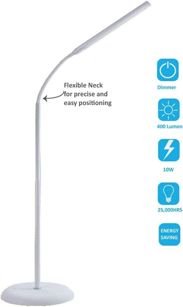 LED Floor Lamp Flexible Neck Daylight Standing Light Dimmable Reading Lamp