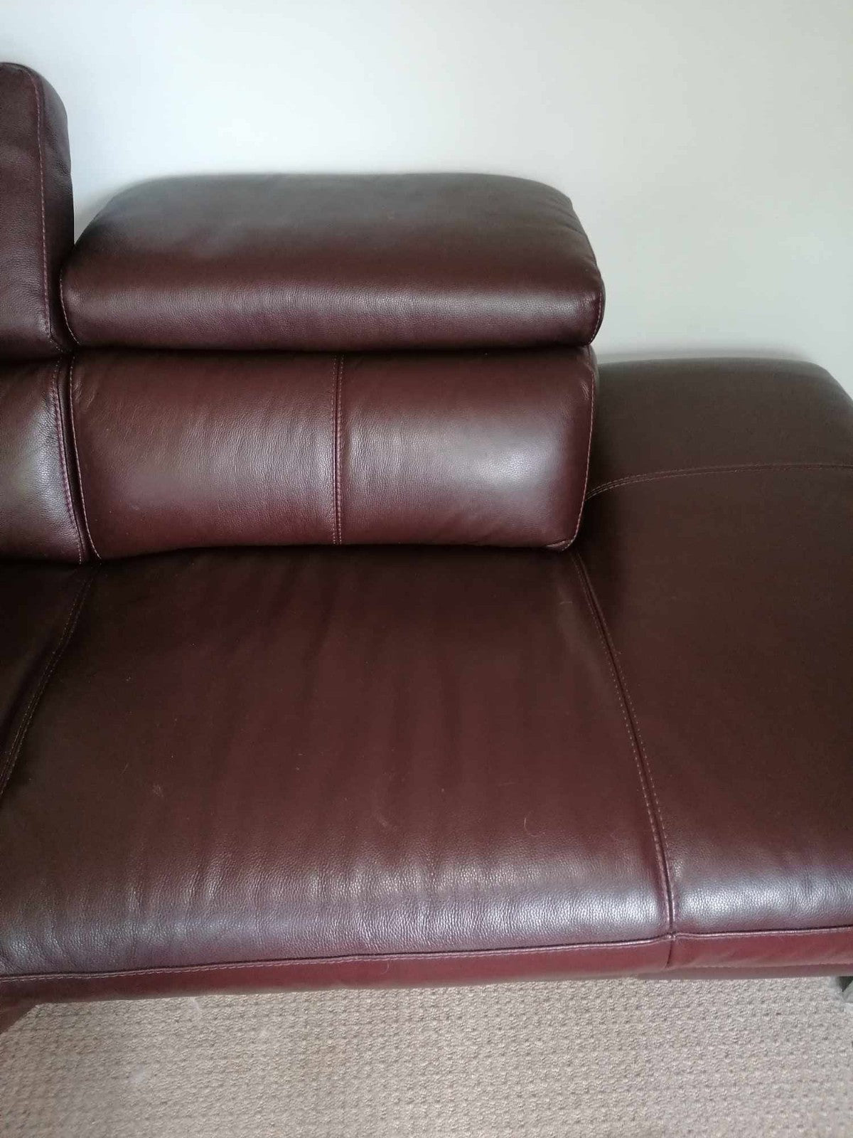 Luxe LHF Brown Leather L-Shape Corner Sofa (PTP)