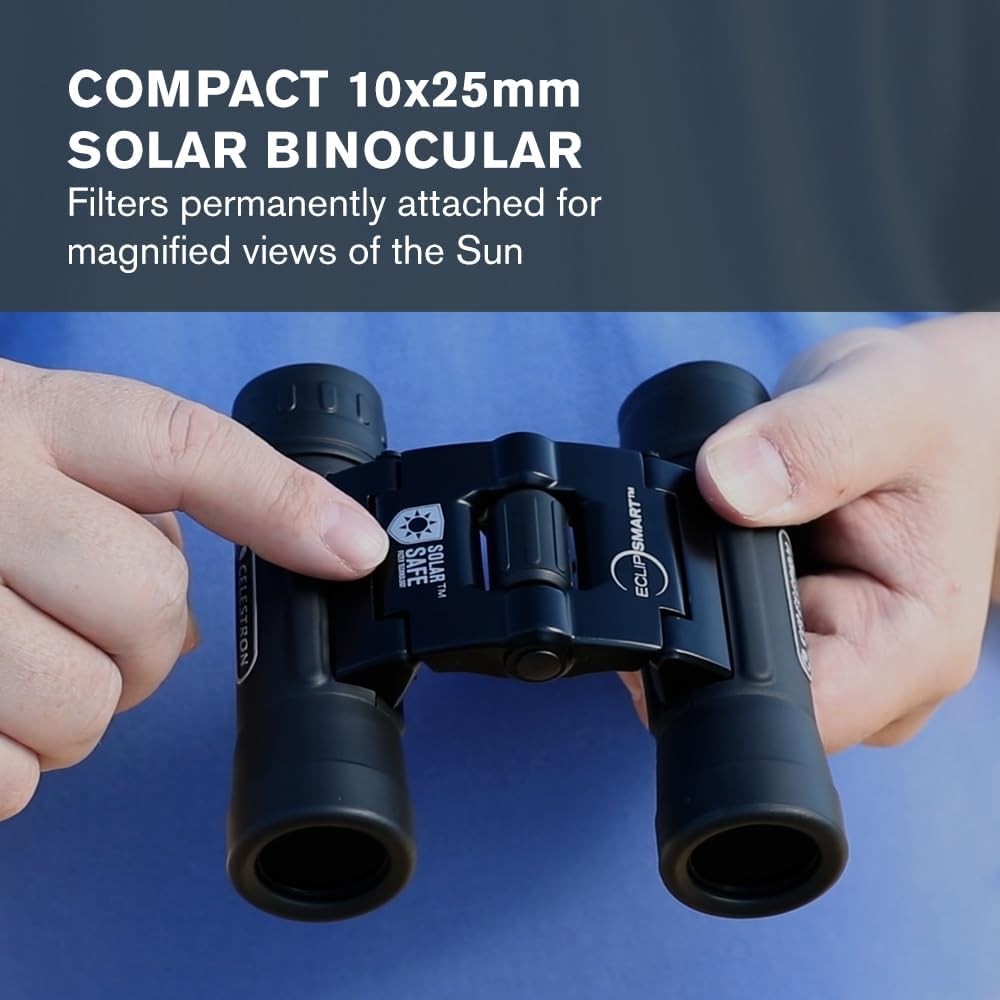 10x25 Solar Viewing Binoculars Safe Sun Observation Compact Travel Design