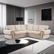 Verona Chesterfield Corner Sofa – Mink Suede 2C2 5 Seater Settee Suite