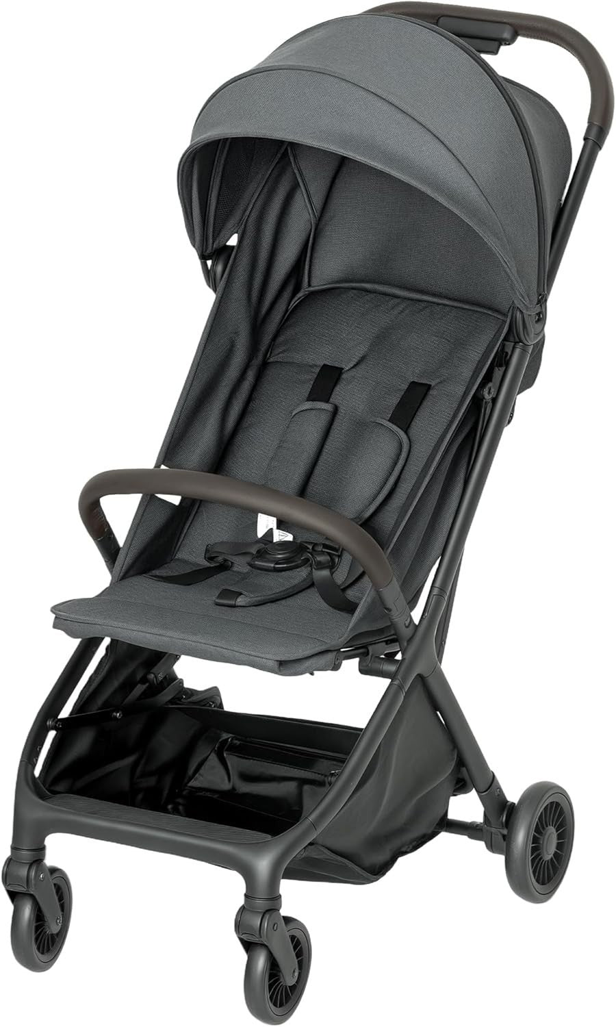Lightweight Foldable Pushchair Travel Stroller Newborn to 3 Years Dark Grey