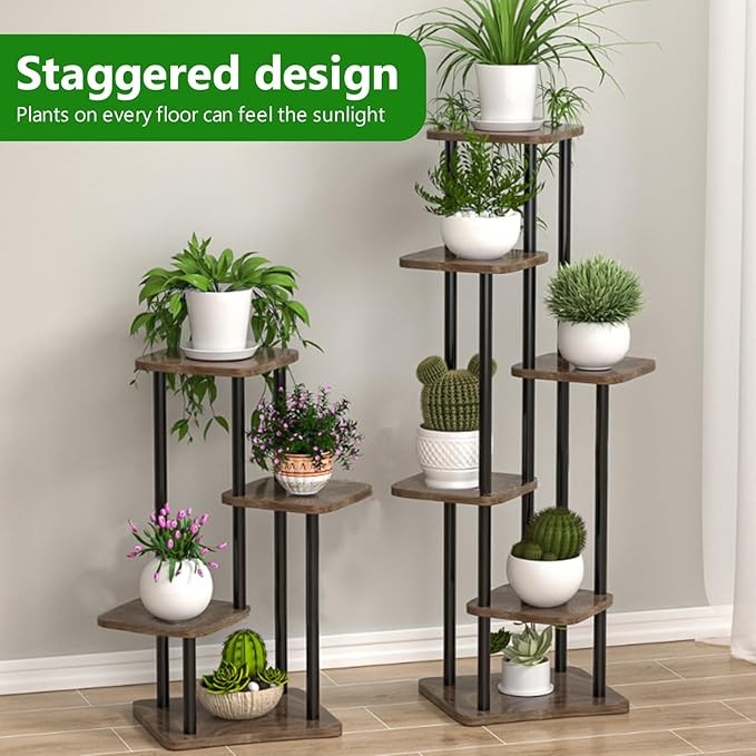 4 Tier Metal Plant Stand Indoor Tall Corner Flower Shelf for Home & Balcony