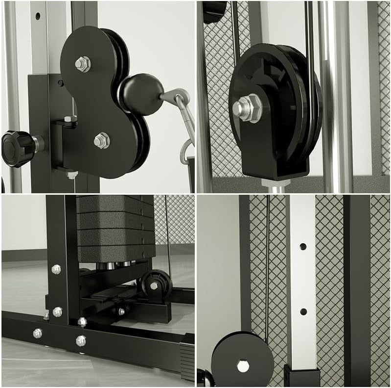 Cable Crossover Machine 150KG Weight Stack Pull Up Bar Home Gym