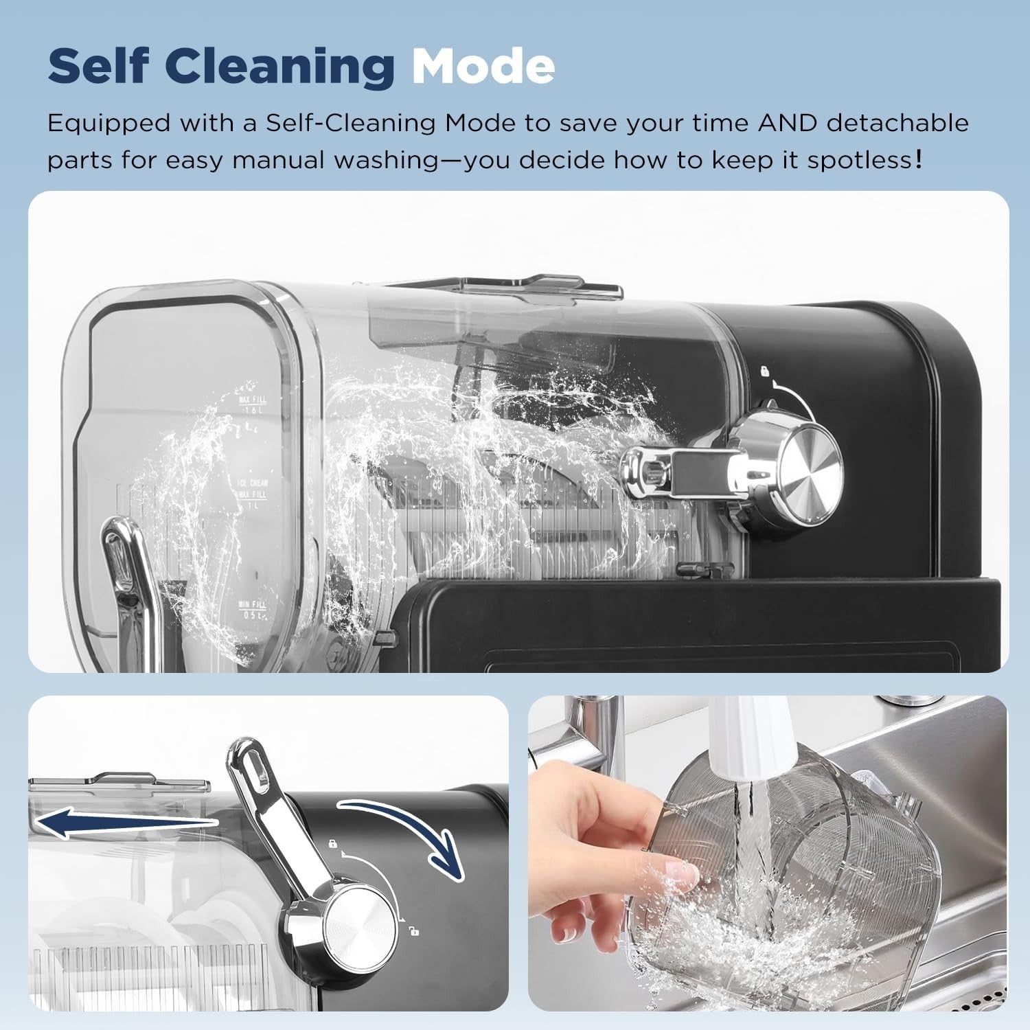 2.6L Slush Machine No Ice Frozen Drink Maker LED Display Self Cleaning