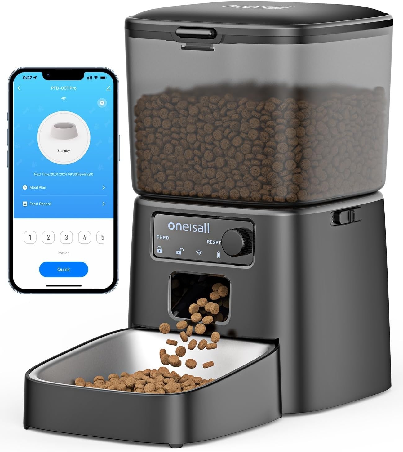WiFi Automatic Cat Feeder 3.5L APP Control Timed Pet Food Dispenser