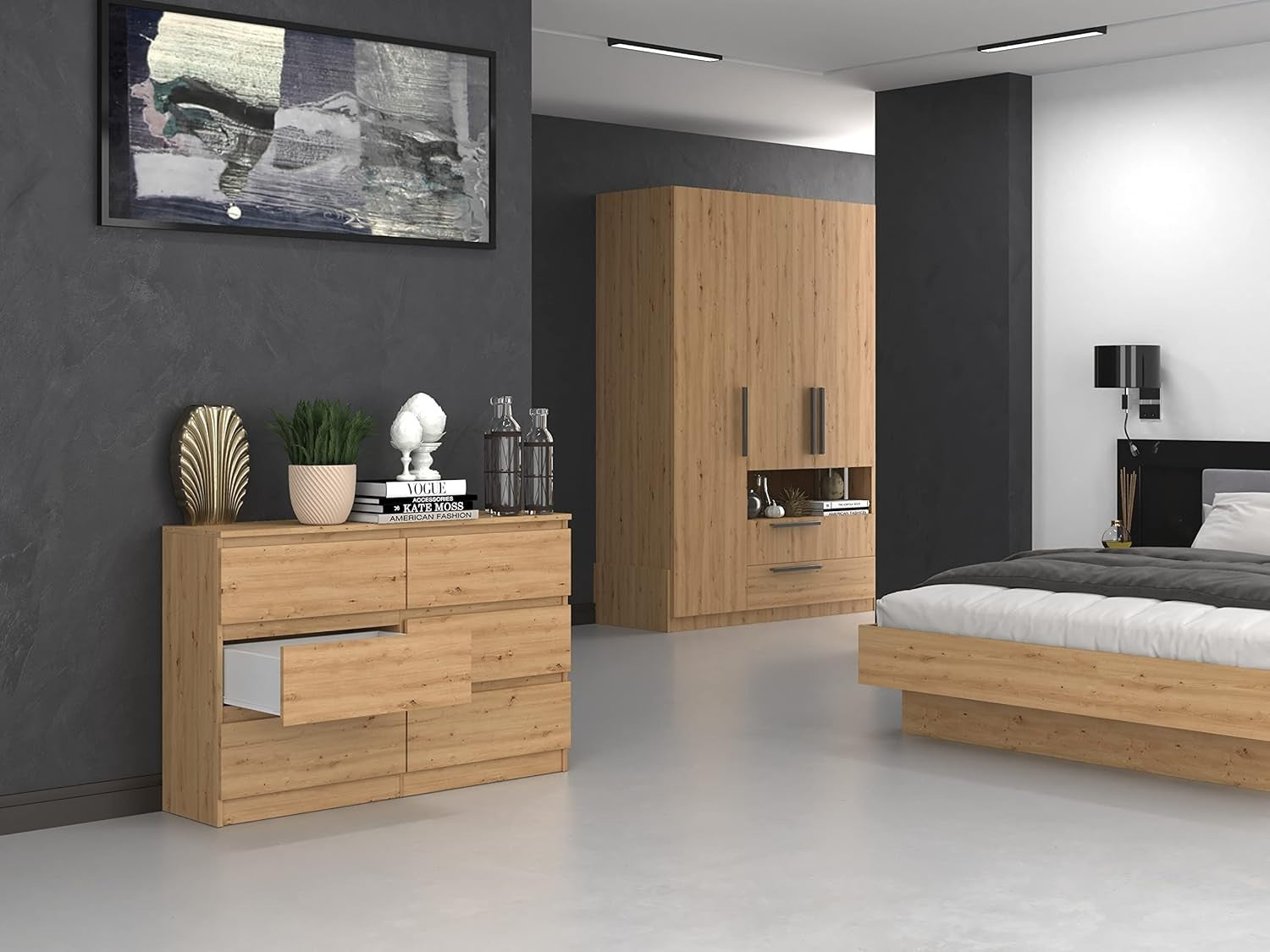 6 Drawer Chest Artisan Oak Storage Unit Bedroom Living Room Dresser