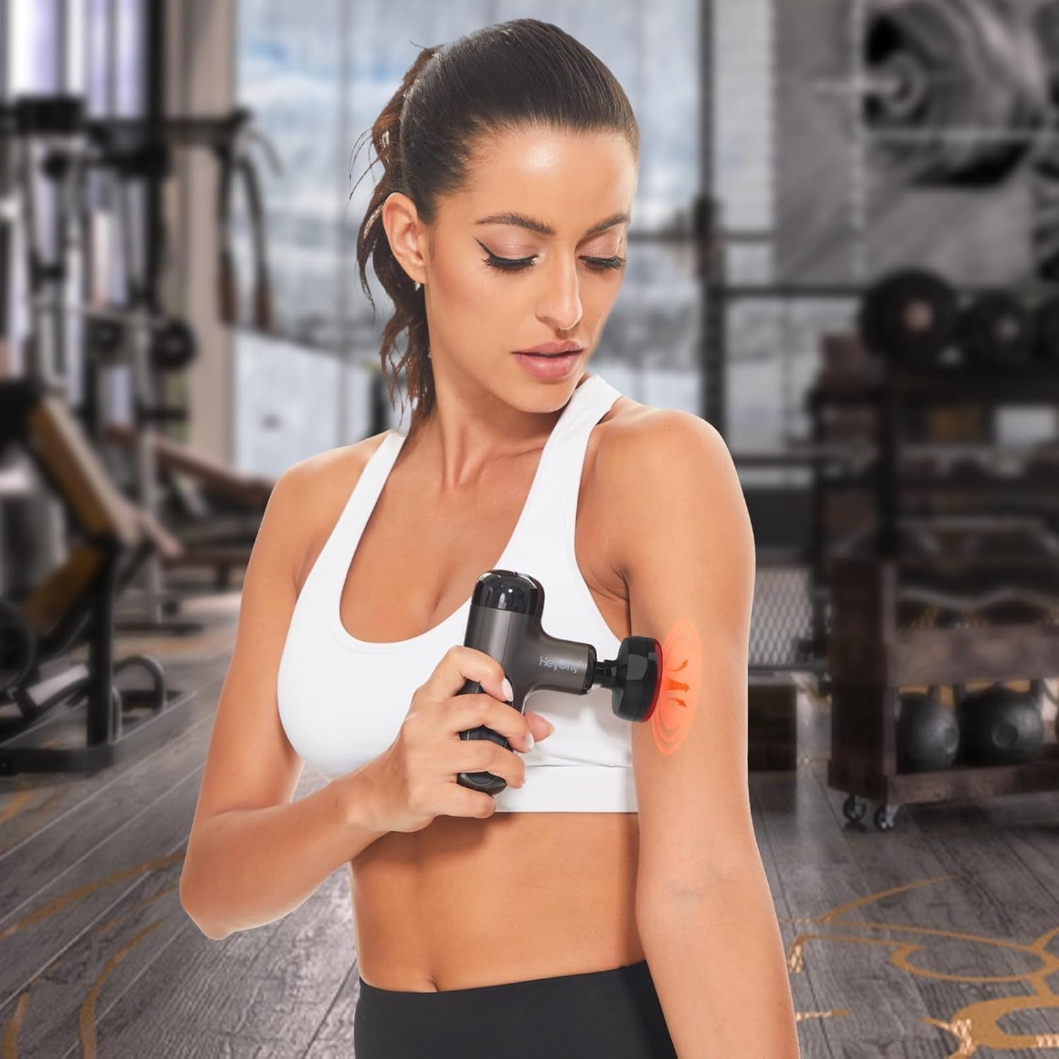 Mini Massage Gun with Heat Deep Tissue Percussion Muscle Massager Portable