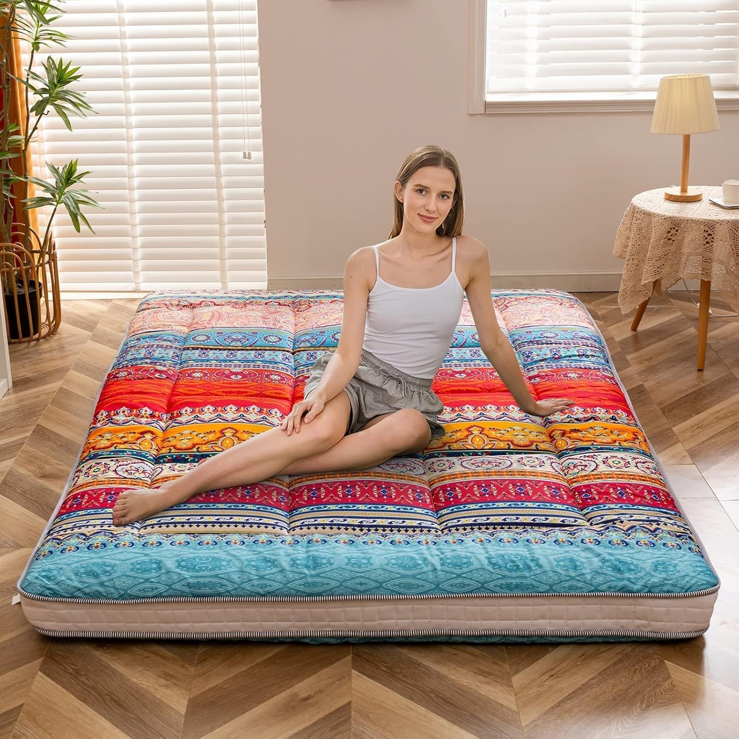 Premium Japanese Floor Mattress King Size Foldable Futon Sleep & Lounge Pad