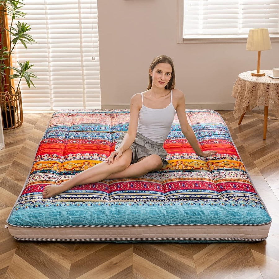 Premium Japanese Floor Mattress King Size Foldable Futon Sleep & Lounge Pad