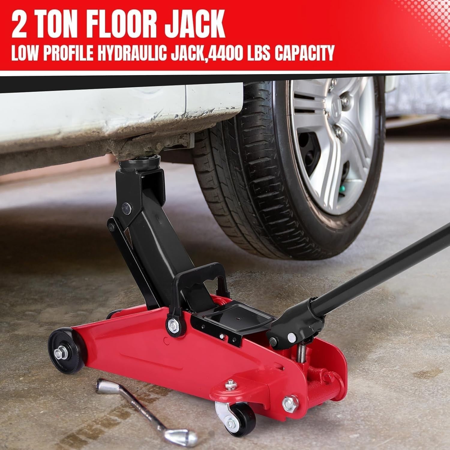 2 Ton Low Profile Hydraulic Trolley Jack 3.3–13" Heavy Duty Car Lift Carry Bag