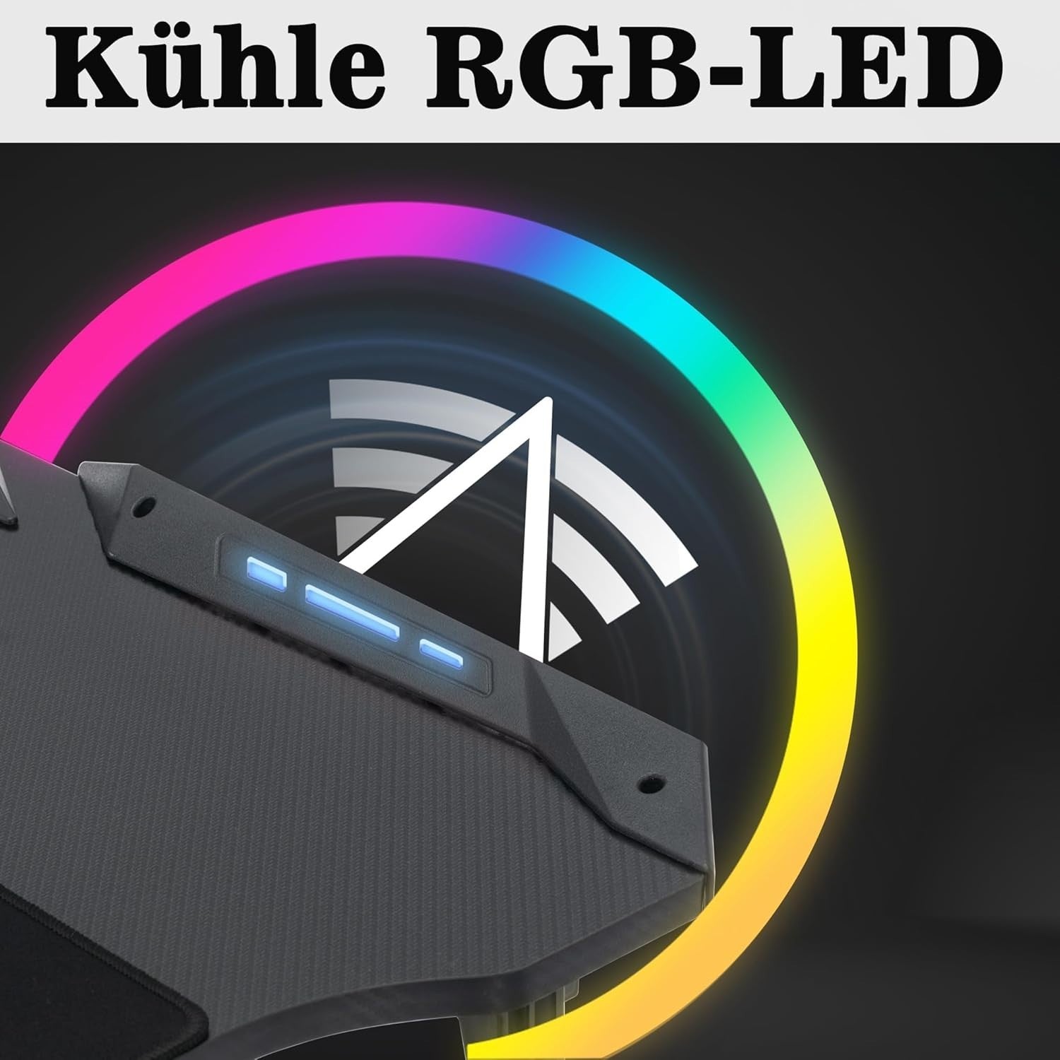 Gaming Desk w/LED, 120×60cm Carbon Fiber Computer Table, Black Z-Frame