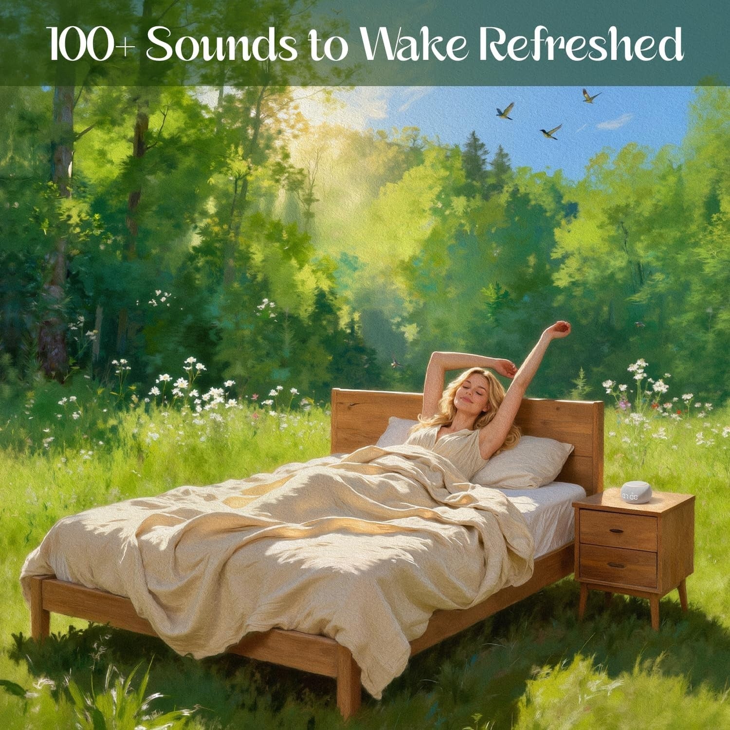 White Noise Machine for Sleep with 507 Sounds, Night Light & App Control