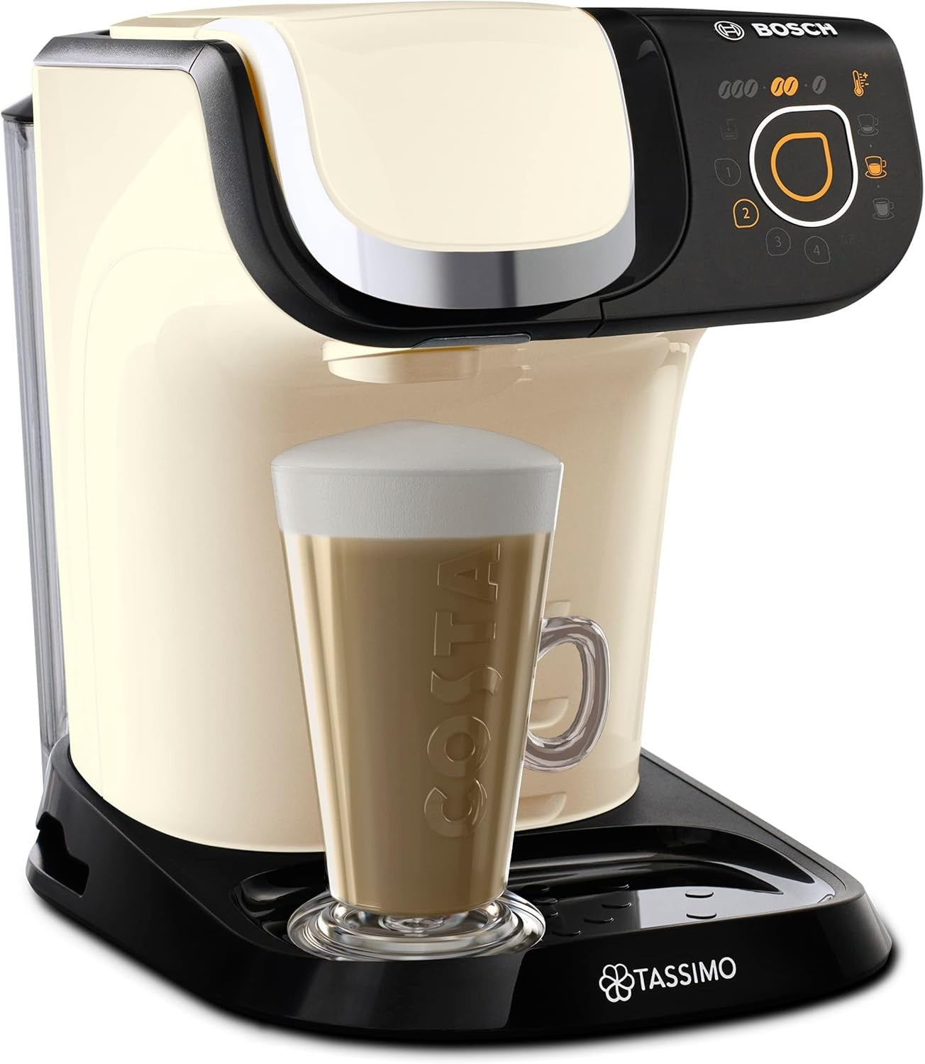 Pod Coffee Machine 1.3L Large Tank 1500W Fast Brew Auto Clean Cream Compact