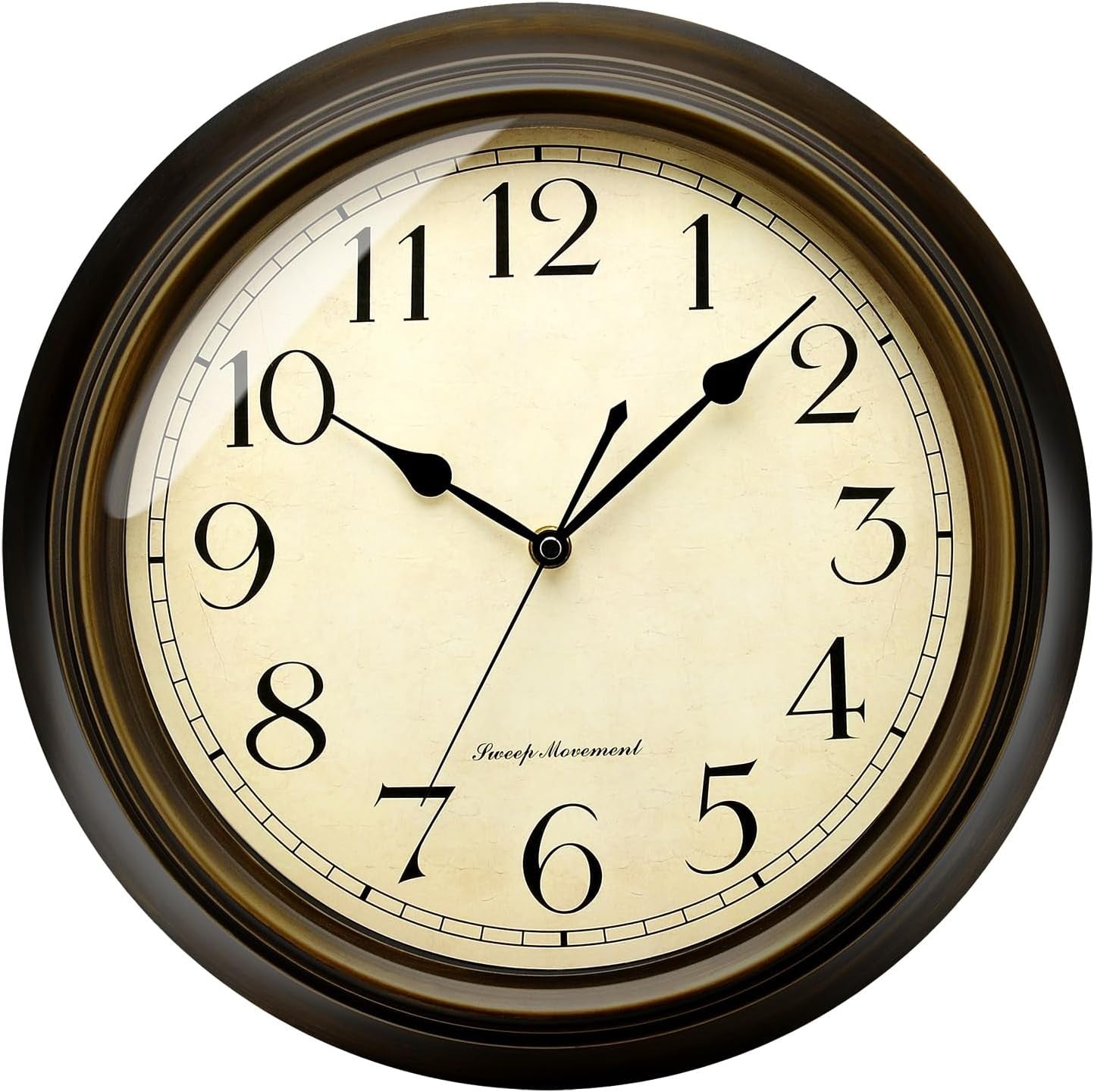 Retro Wall Clock 13" Silent Non-Ticking Classic Vintage Arabic Numerals Home