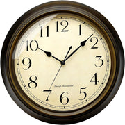 Retro Wall Clock 13" Silent Non-Ticking Classic Vintage Arabic Numerals Home