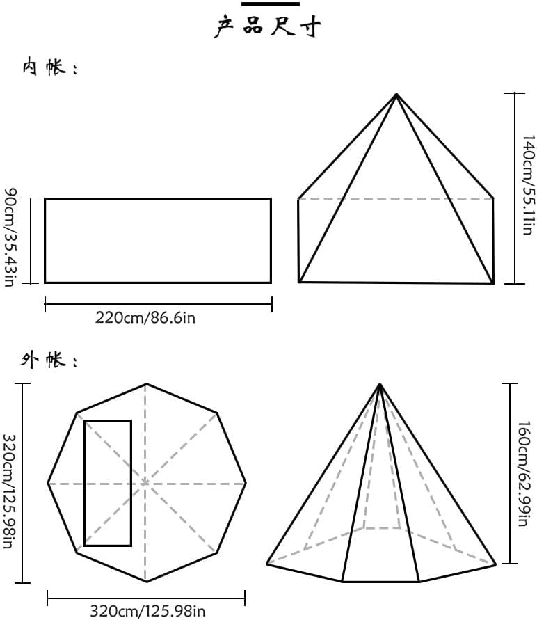 4 Season Camping Hot Tent Teepee with Stove Jack Winter Shelter